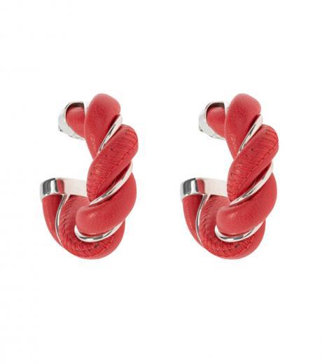 red double twist earrings