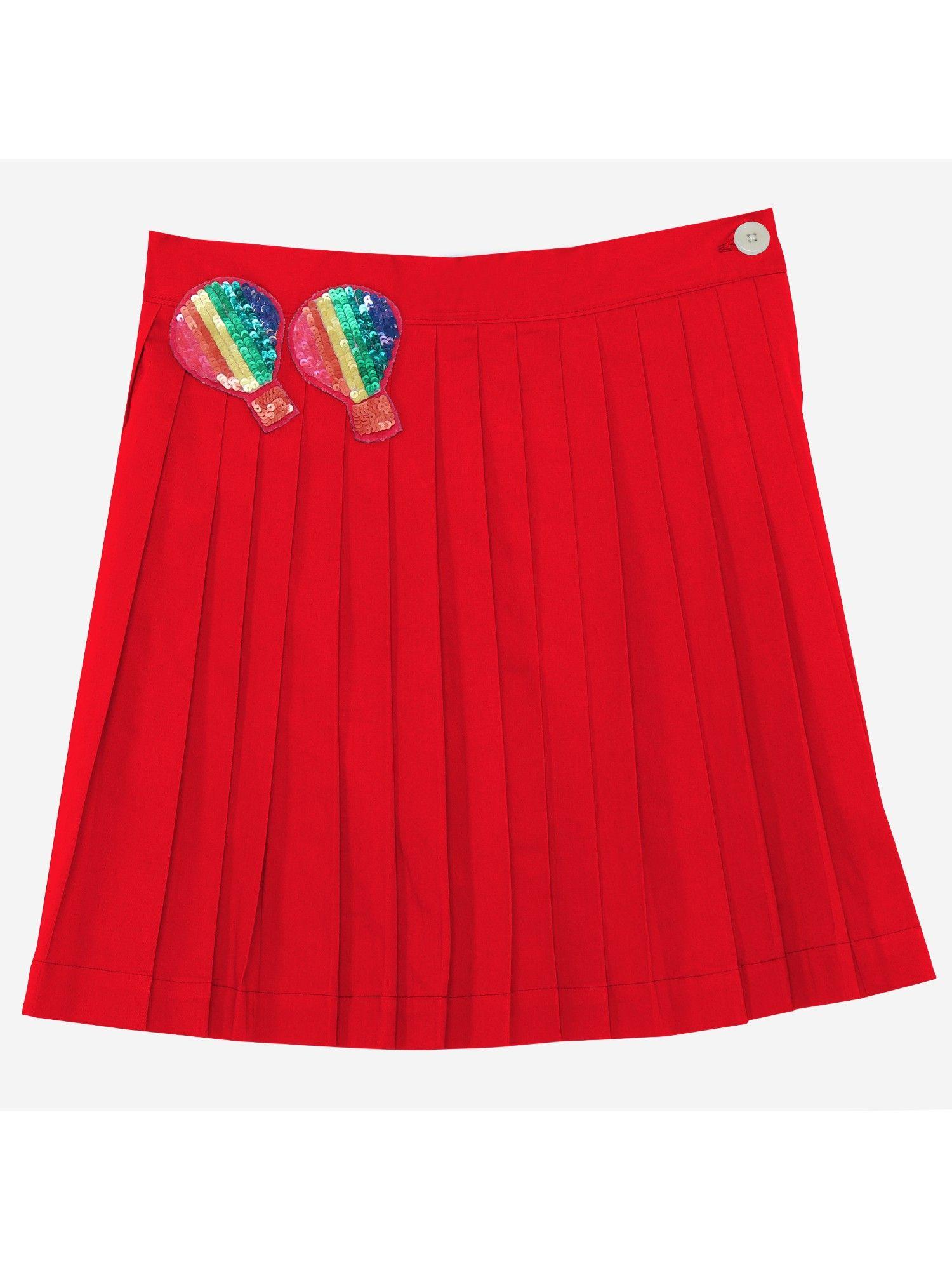 red embellished madeline skirt