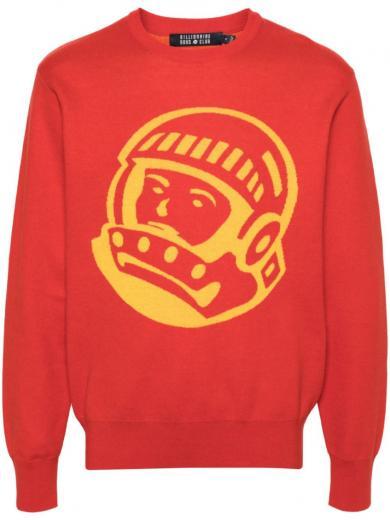 red embroidered logo sweater