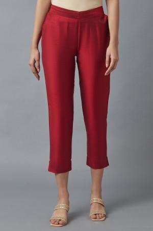 red festive trousers