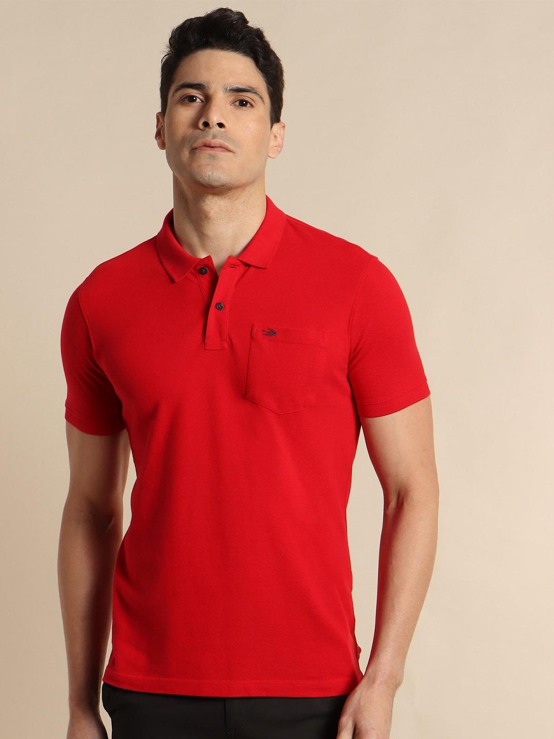 red flame men polo collar pockets t-shirt