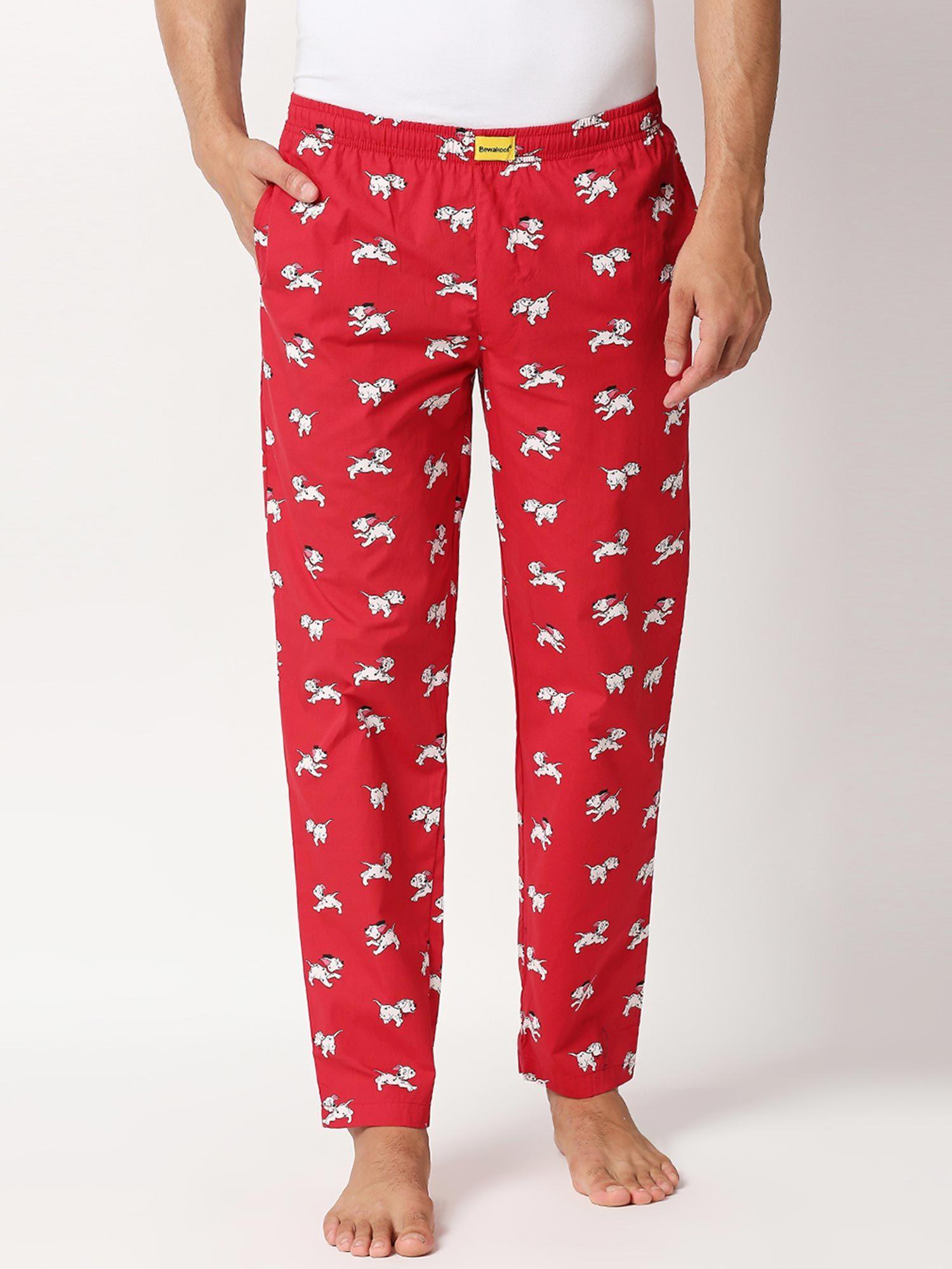 red graphic pyjama