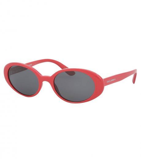 red grey oval sunglasses