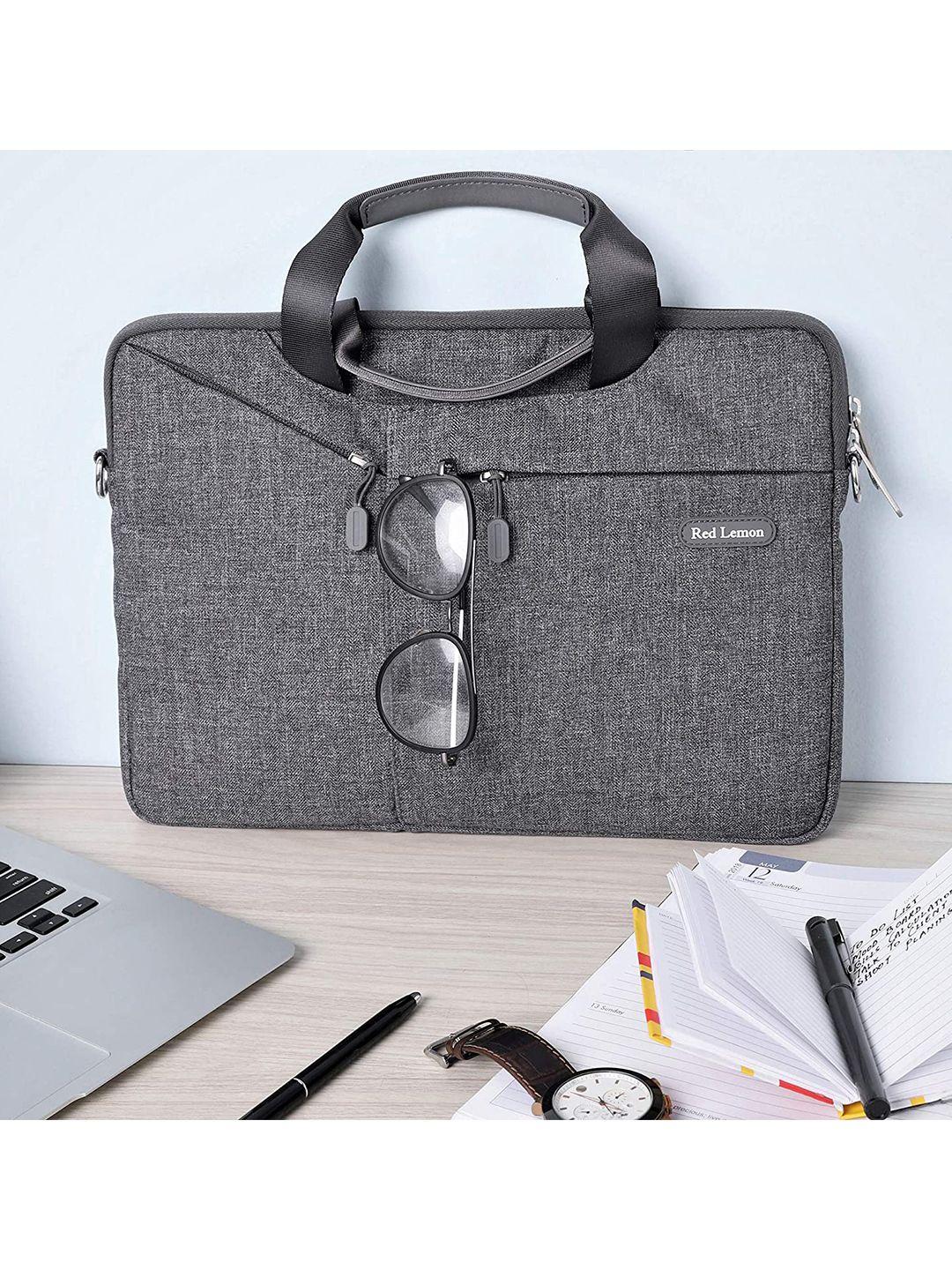 red lemon unisex grey laptop bag