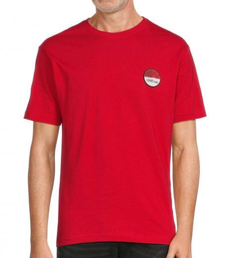 red logo applique t-shirt