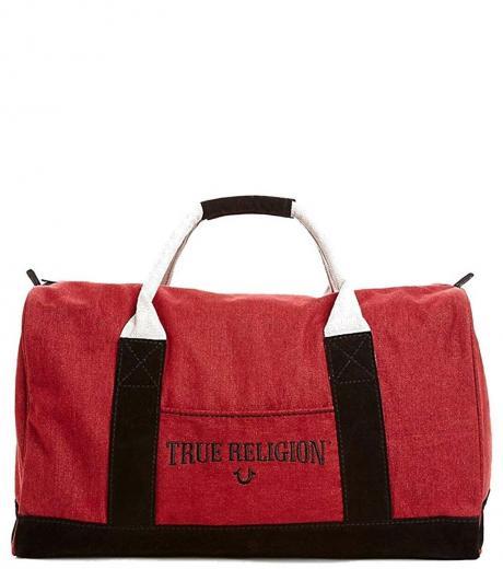 red logo large duffle bag