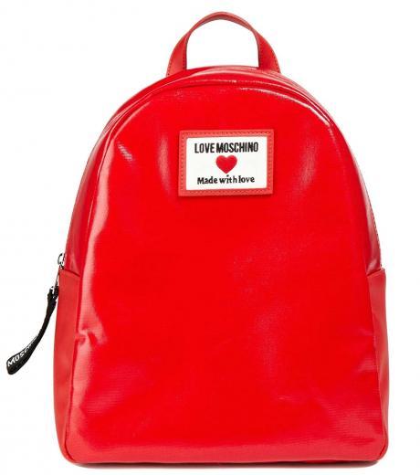 red logo patch large backpack
