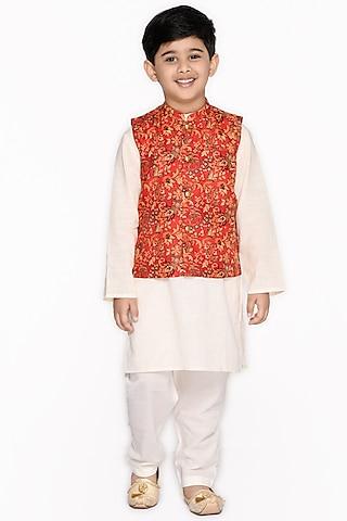 red-nehru-jacket-with-kurta-set-for-boys