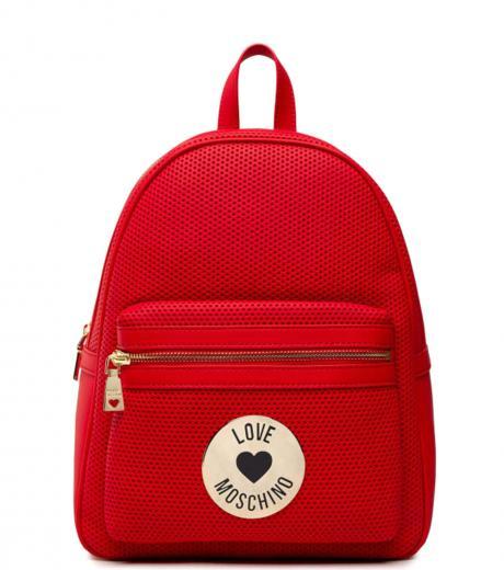 red perforated medium backpack