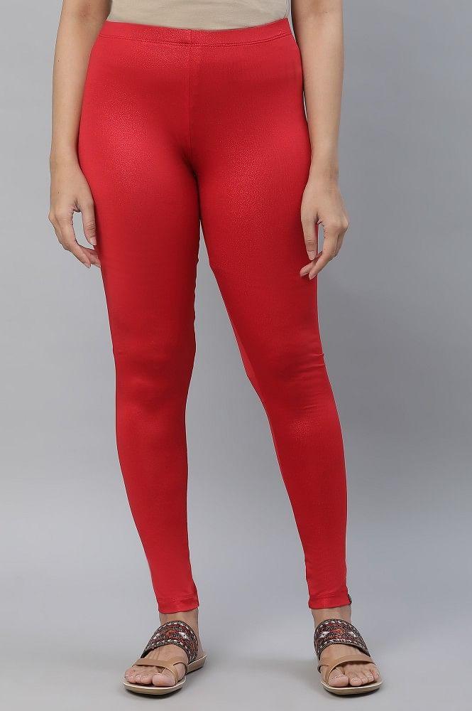 red poly lycra tights
