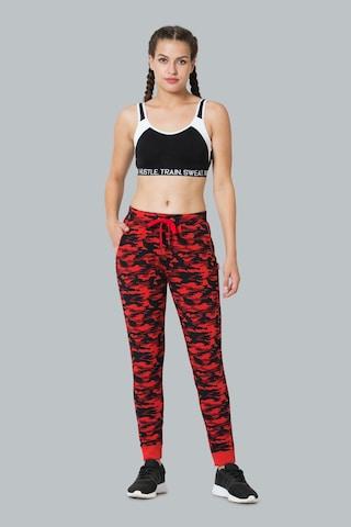 red print ankle-length casual women relaxed fit jogger pants