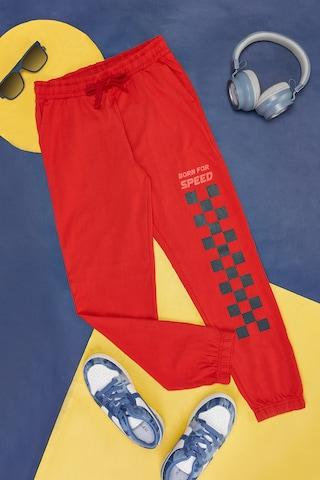 red print full length  casual boys regular fit  track pants