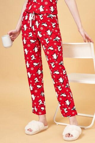 red print full length  sleepwear women comfort fit  pyjama