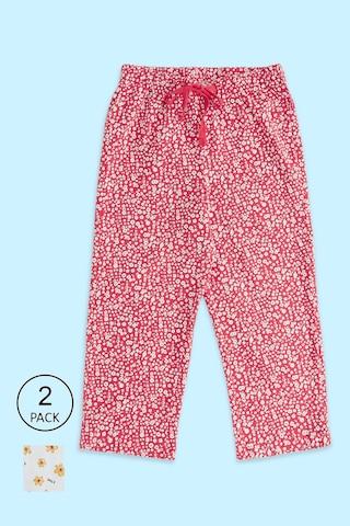red print sleepwear girls regular fit bottom set