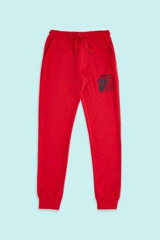 red printed full length casual boys regular fit track pants