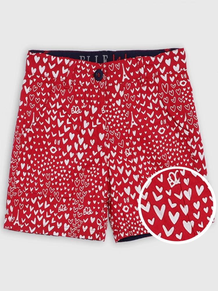 red printed regular fit shorts