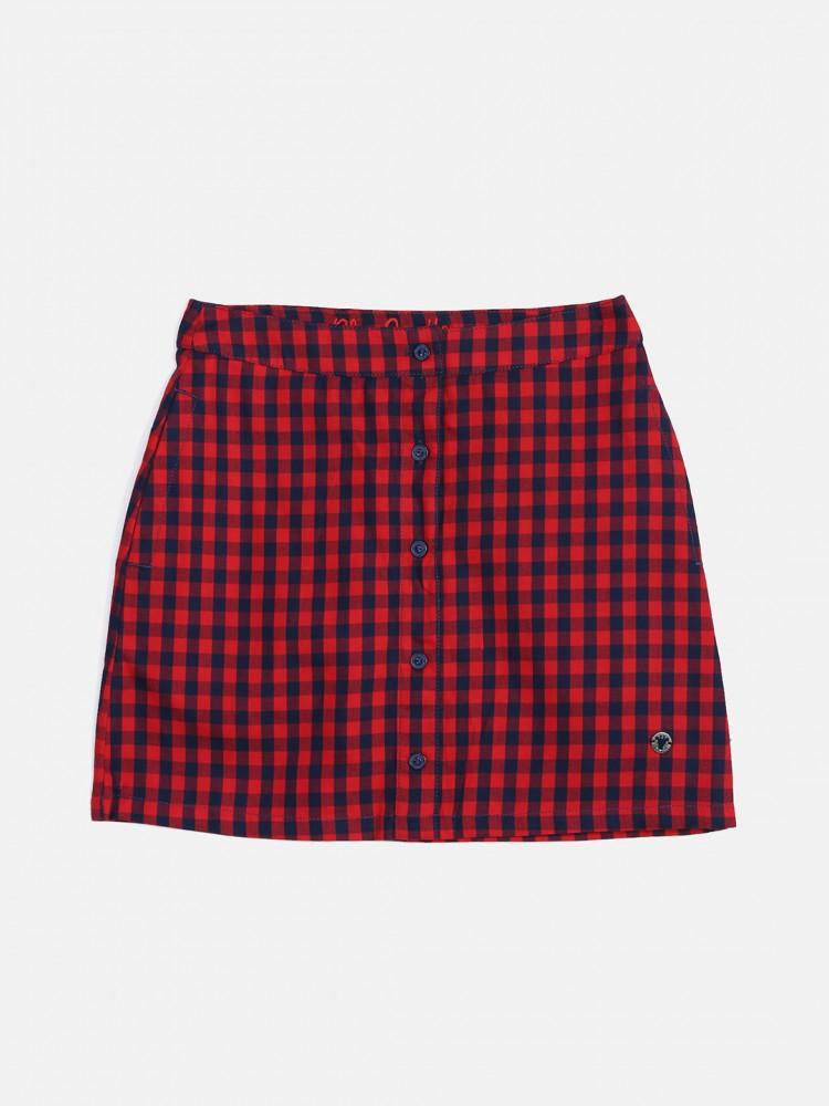 red regular fit skirt