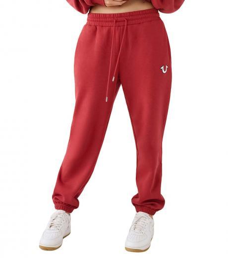 red relaxed logo jogger