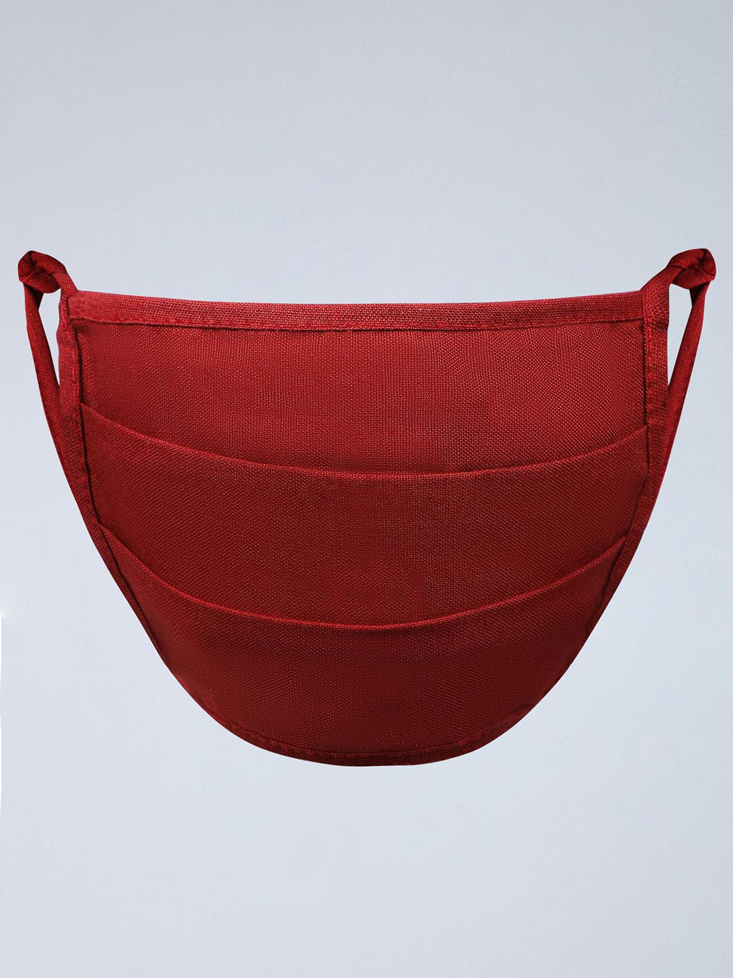 red reusable cotton face mask