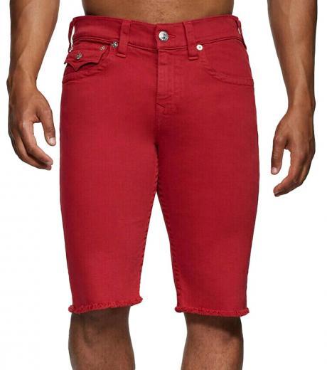 red ricky straight fit shorts