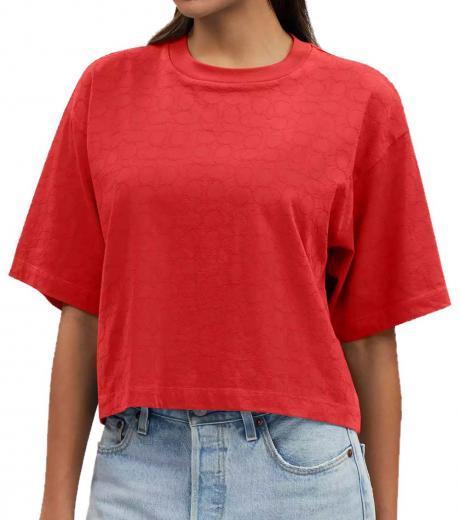 red signature cropped t-shirt