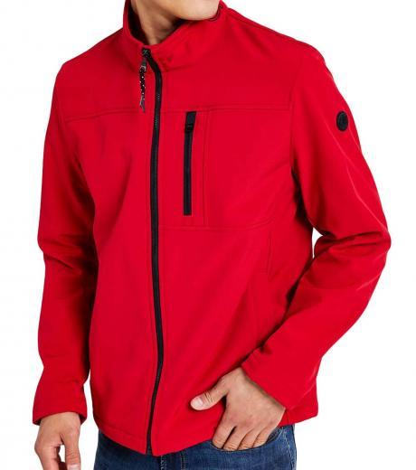 red soft shell jacket