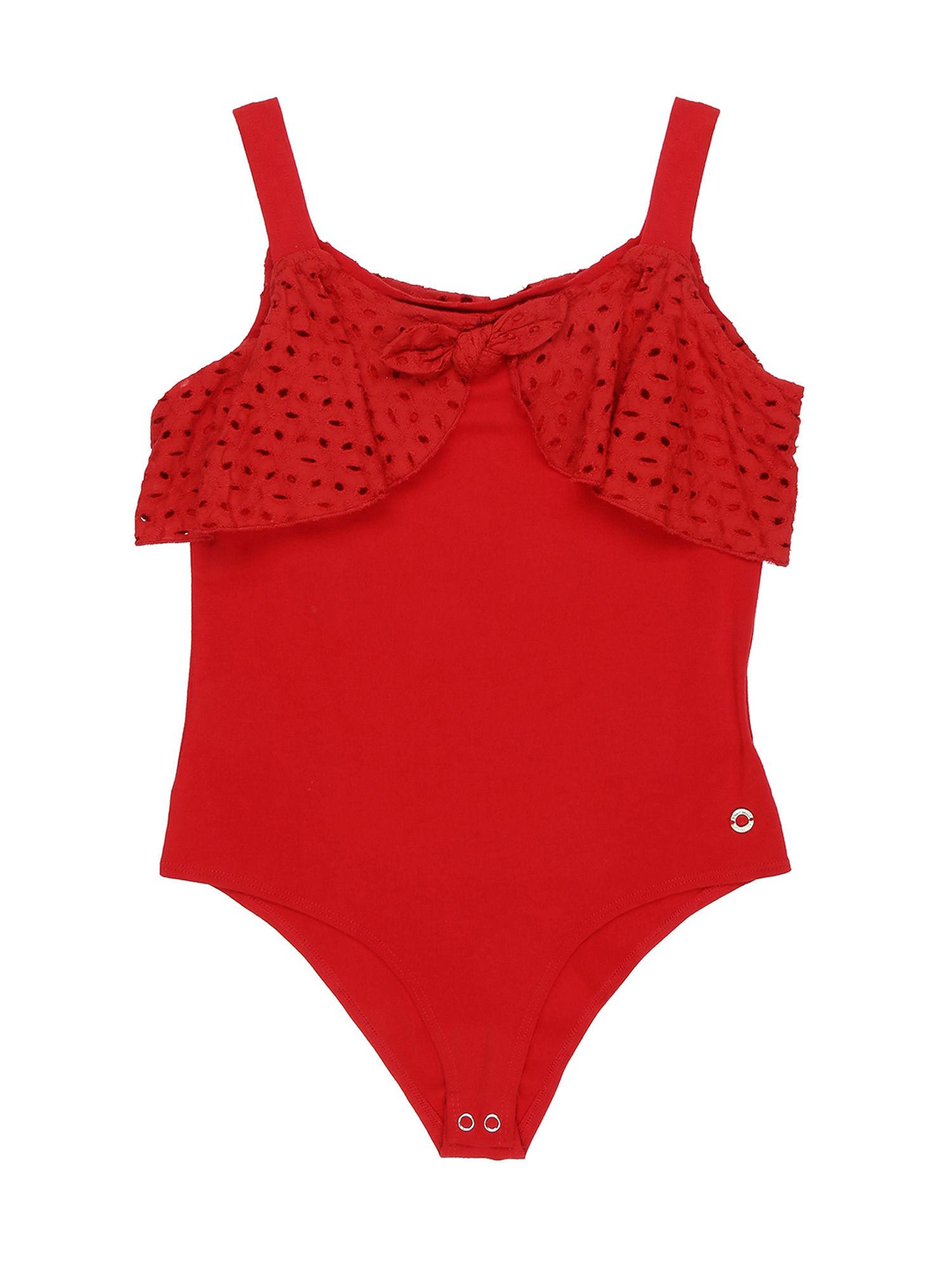red solid bodysuit