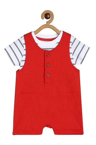 red solid casual boys regular fit dungaree