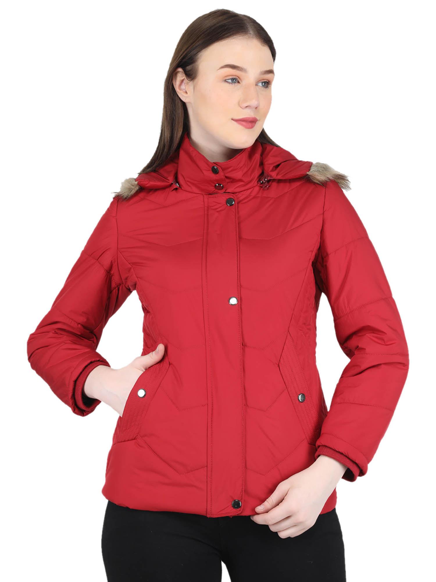 red solid jackets and coats