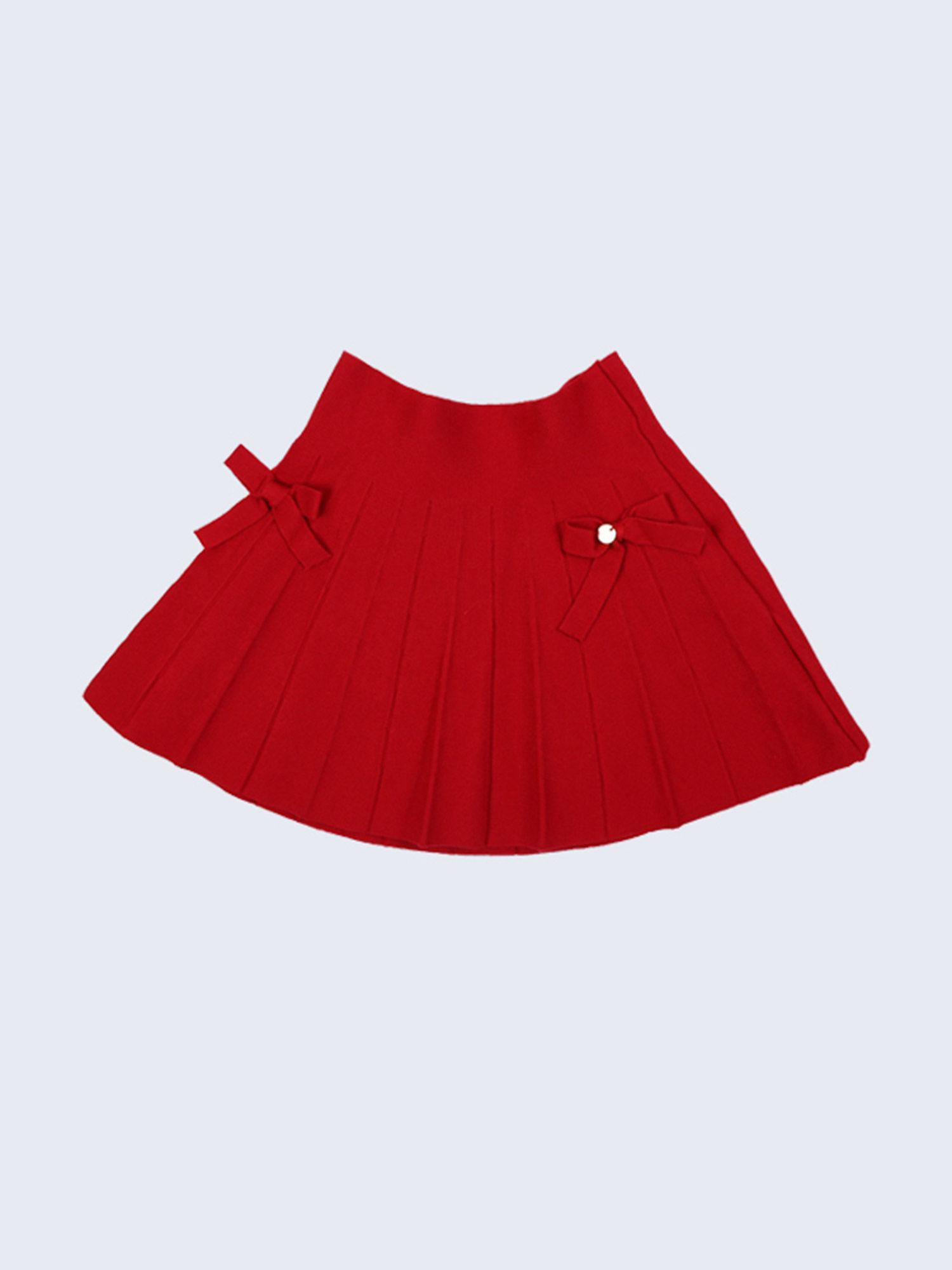 red solid skirt