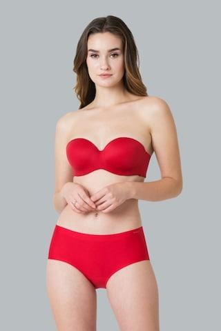 red solid women regular fit panties