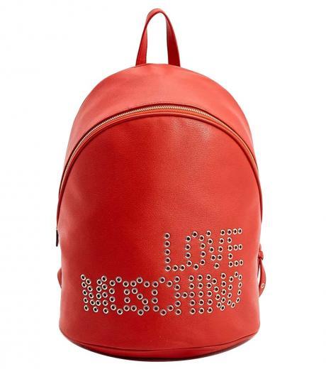 red studded large backpack