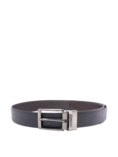 red tape black & brown leather reversible belt for men
