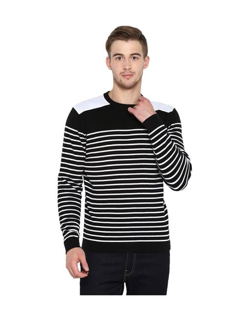 red tape black and white cotton sweater