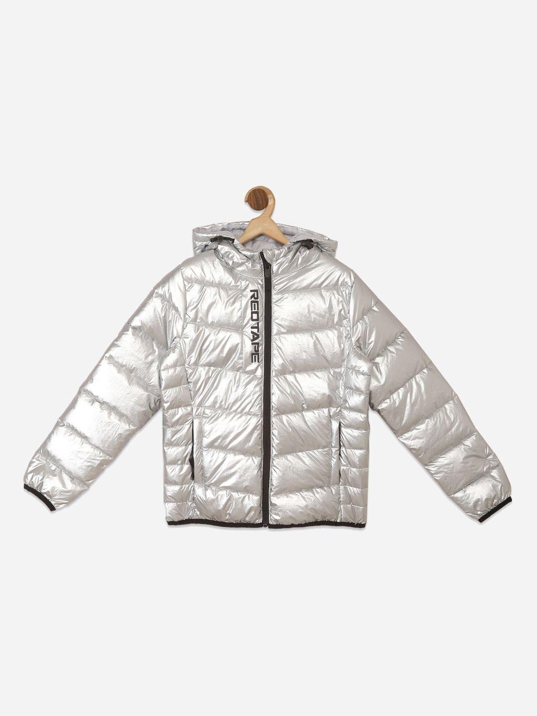 red tape boys silver-toned hooded puffer jacket