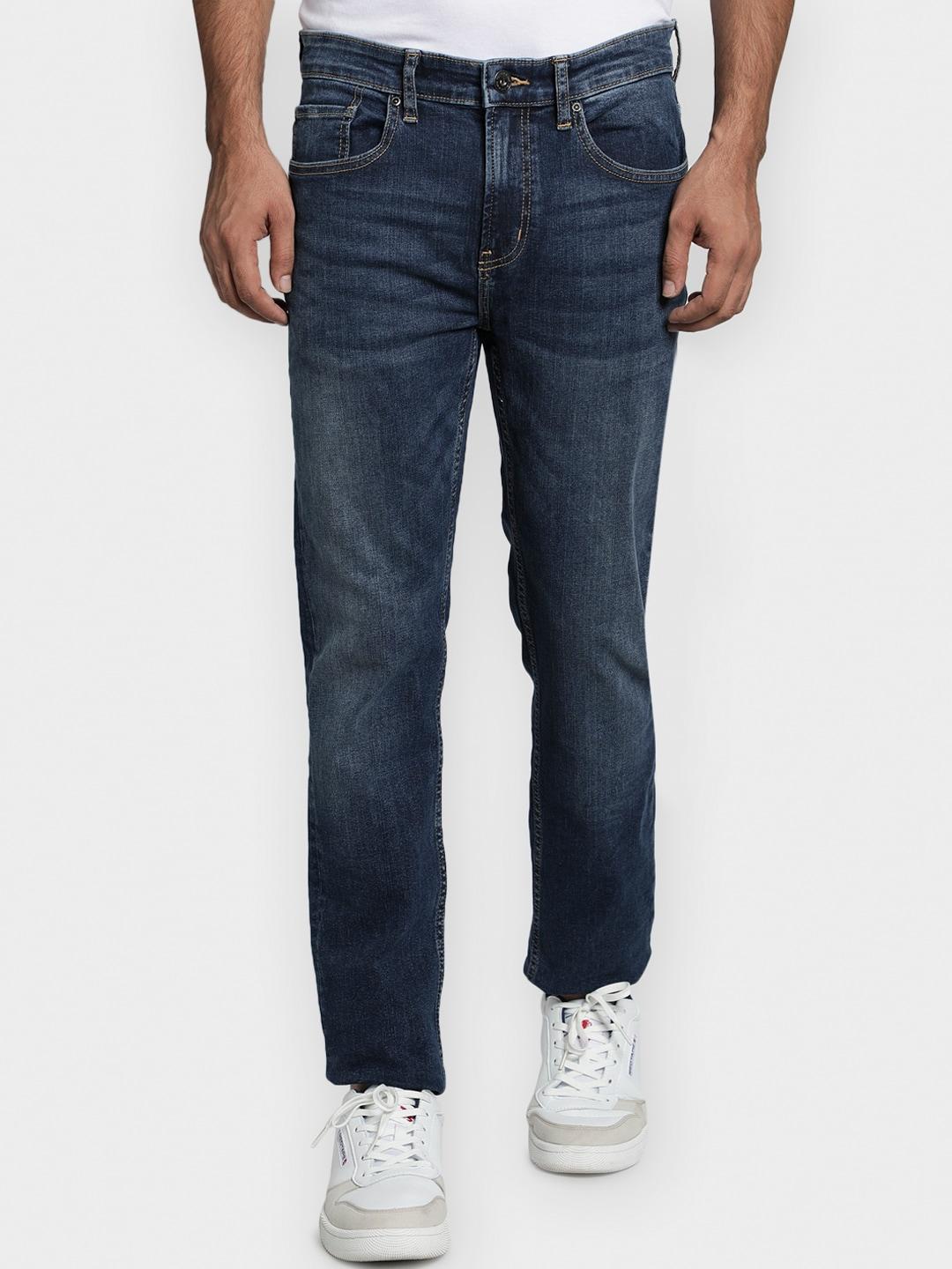 red tape men blue regular fit mid-rise clean look jeans
