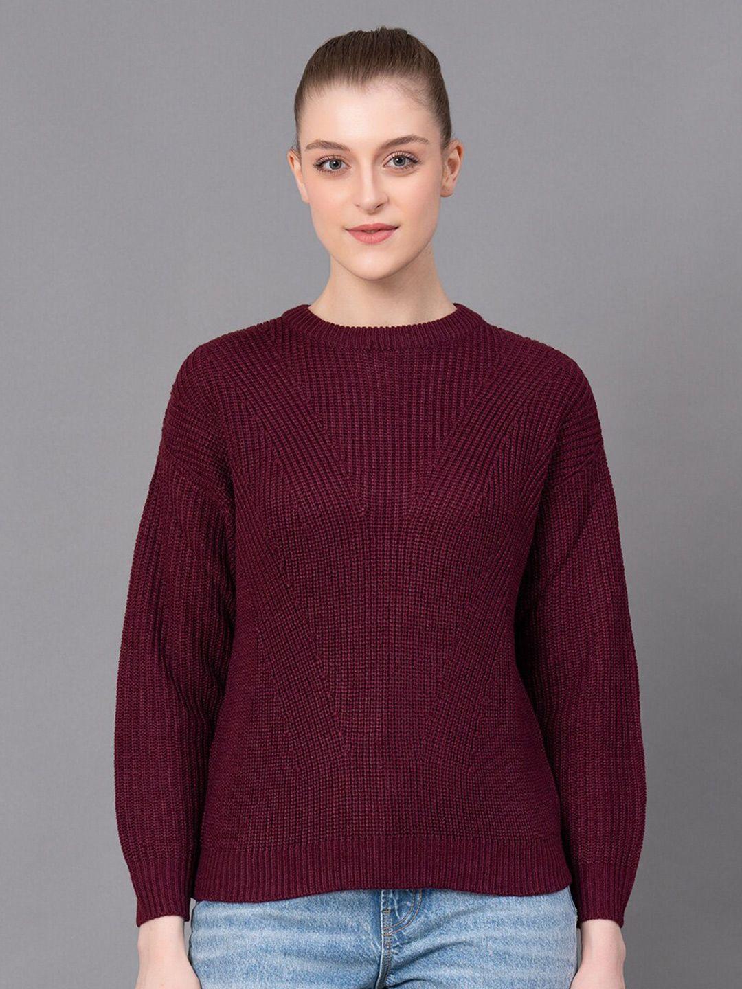 red tape ribbed acrylic pullover