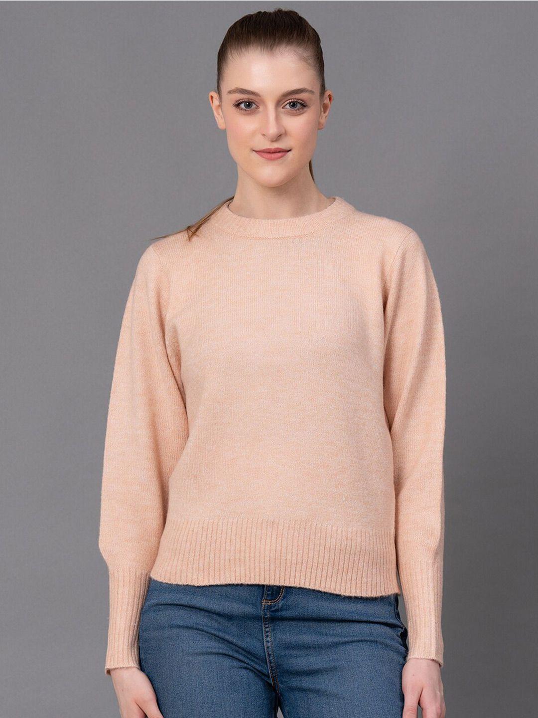 red tape round neck ribbed pullover