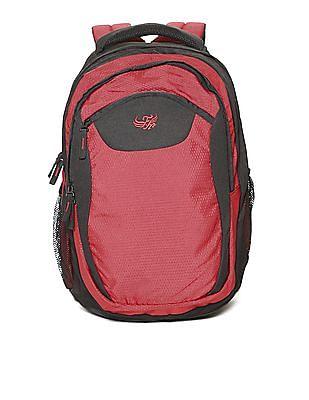 red textured laptop backpack