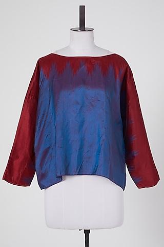 red & blue cotton tunic