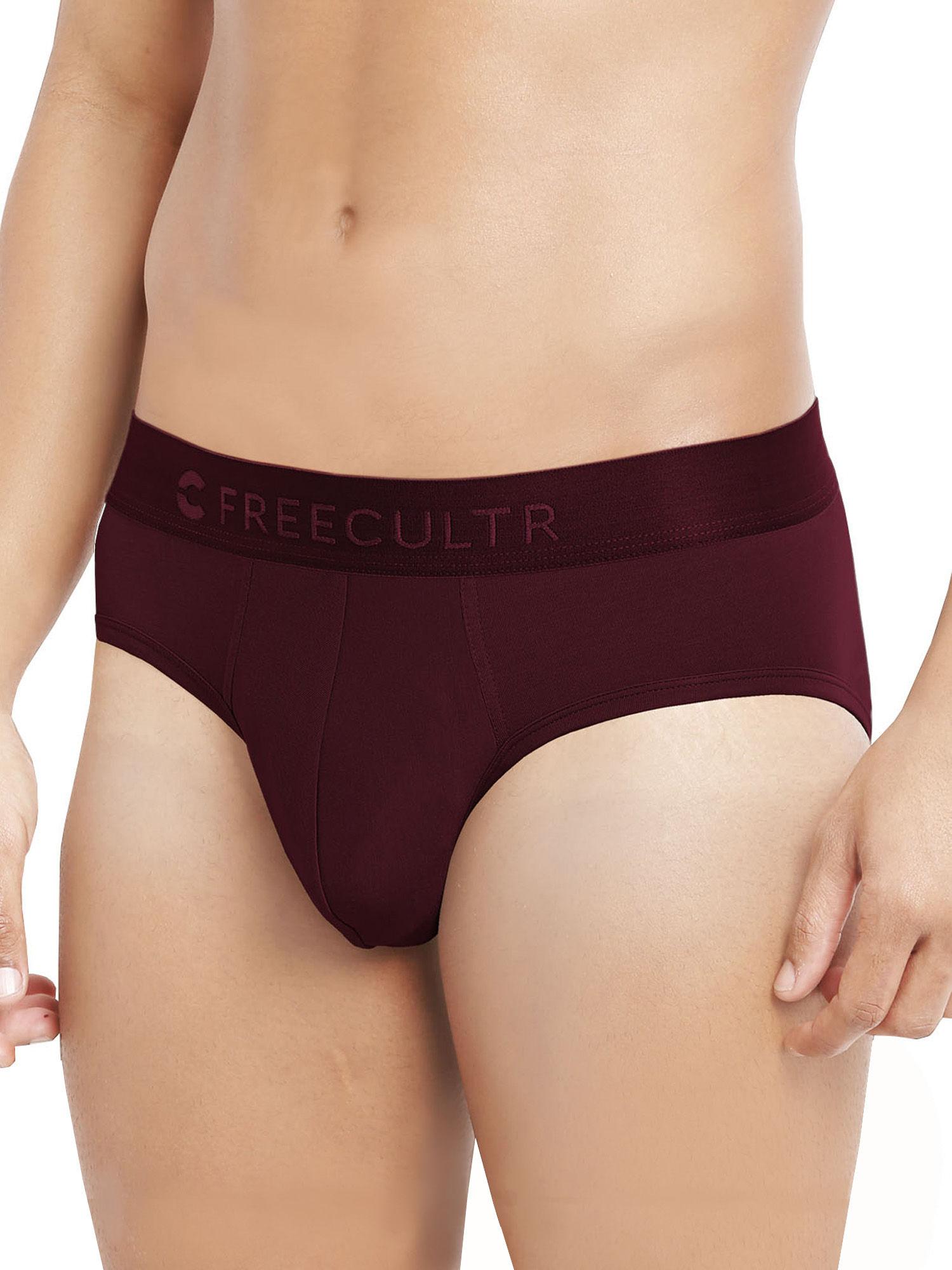 red anti-microbial air-soft micromodal solid brief