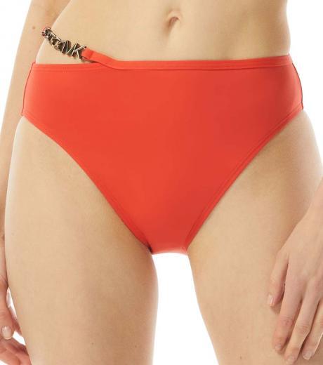 red chain detail bikini bottoms