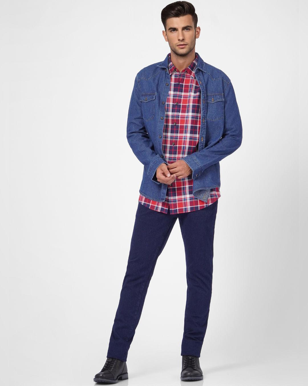 red check full sleeves shirt