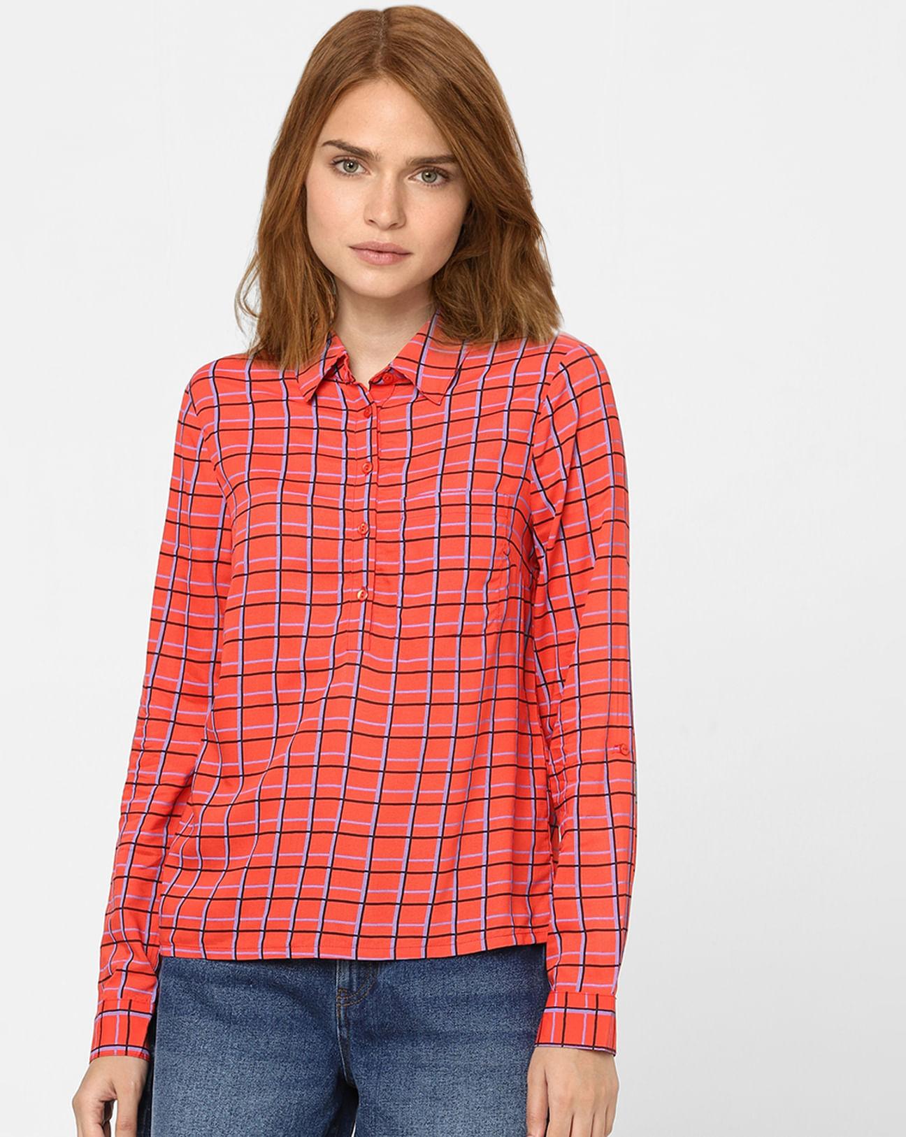 red checked shirt