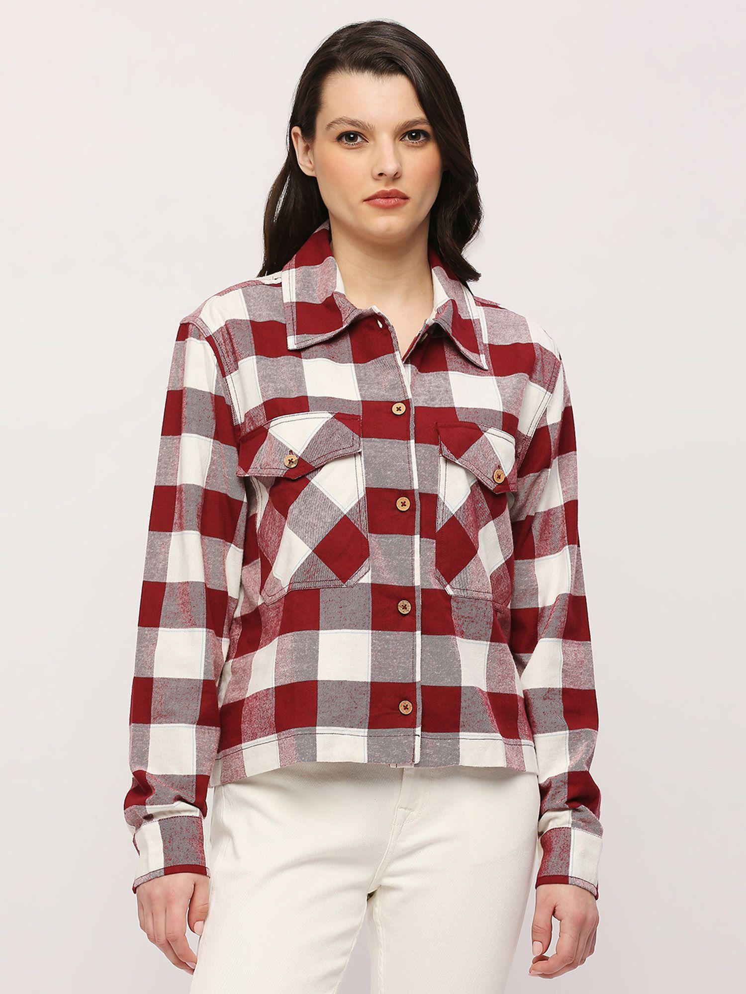 red checks long sleeve shirt