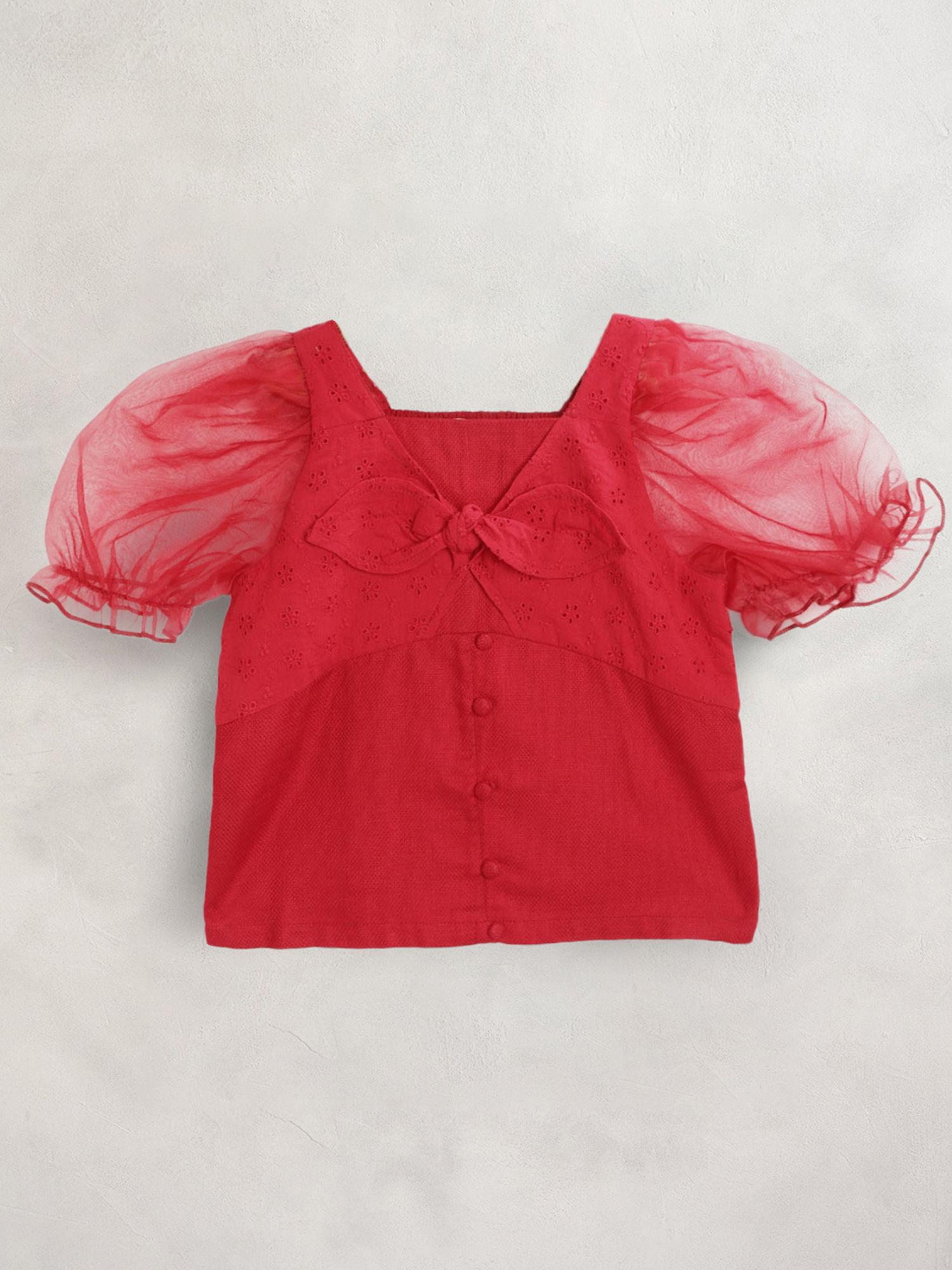 red cherry bow top