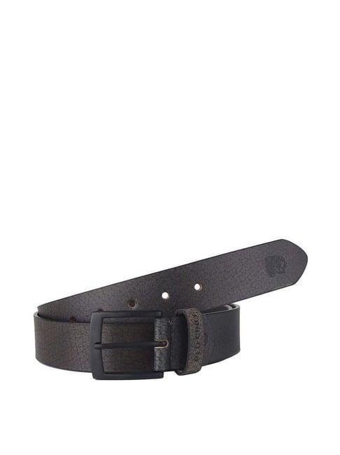 red chief black leather waist belt for men