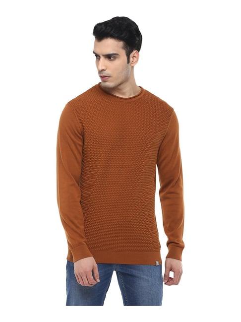 red chief brown textured sweater