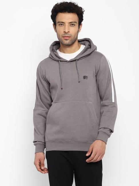 red chief grey full sleeves hooded sweatshirt