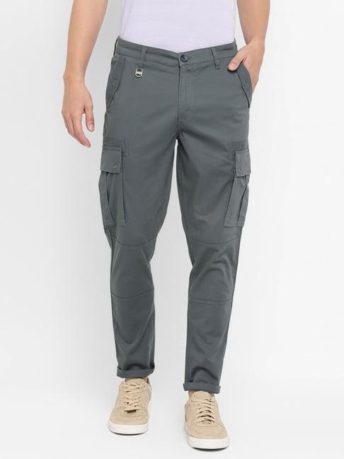 red chief grey relaxed fit cargo trousers